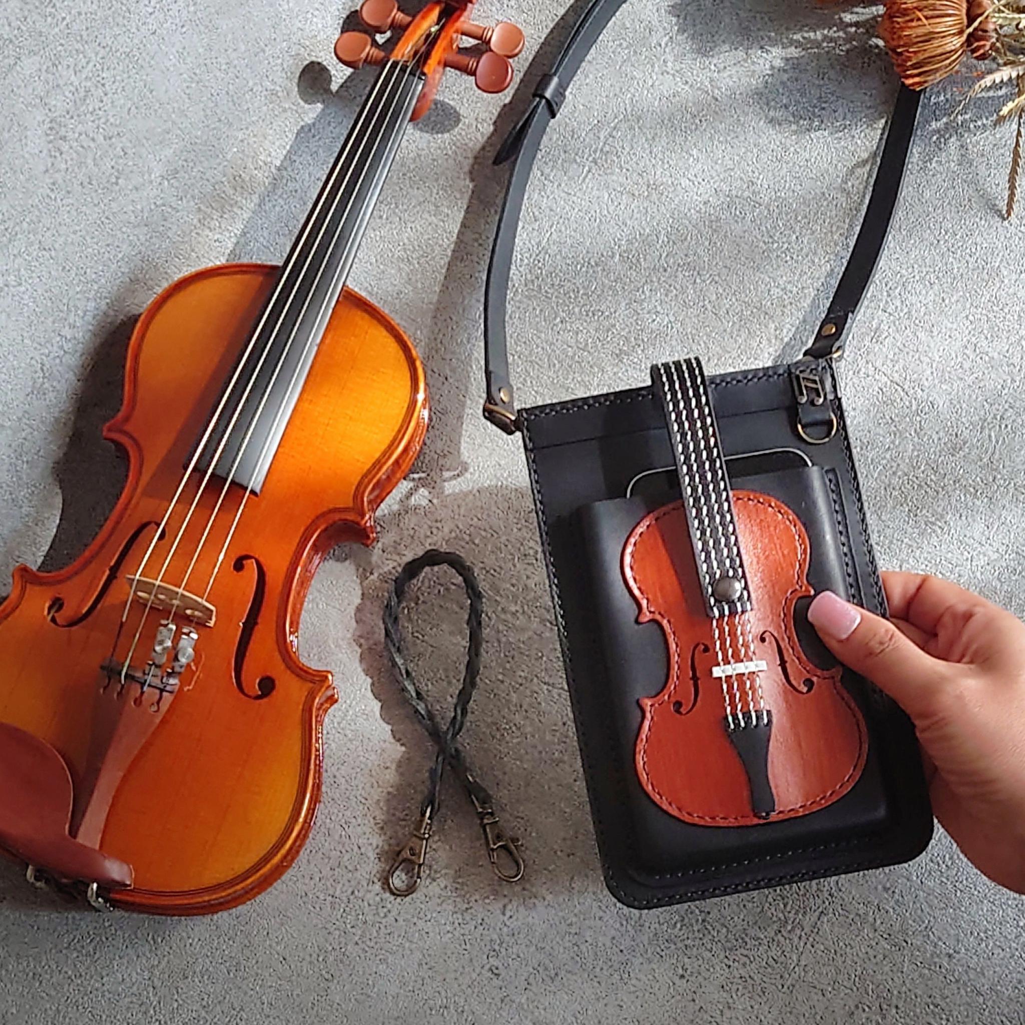 《限定》春の福袋【純銀糸弦のバイオリンスマホポシェット＆バイオリン名刺ケース】2点セット※袋ラッピング無料 | 11枚目