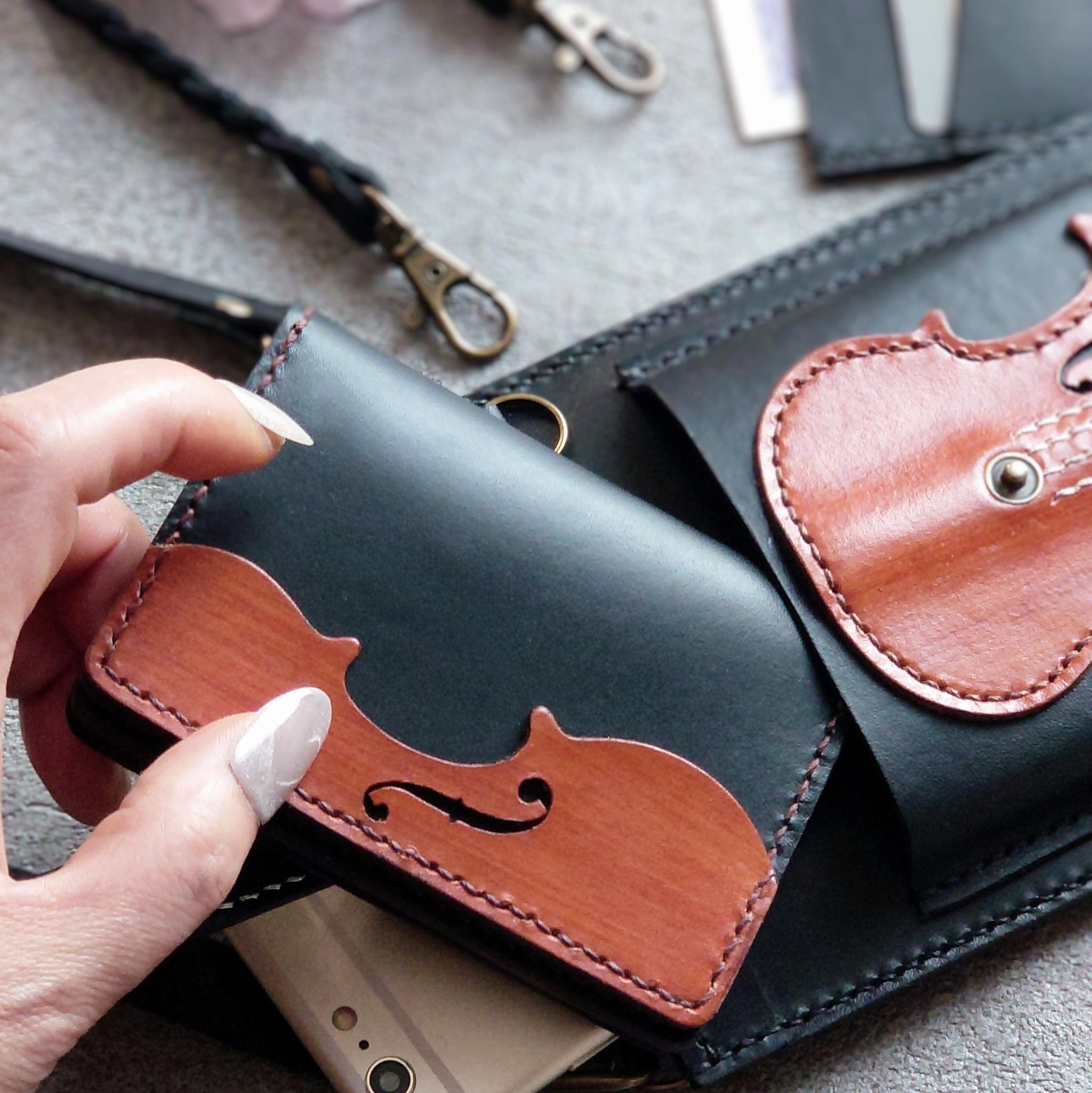 《限定》春の福袋【純銀糸弦のバイオリンスマホポシェット＆バイオリン名刺ケース】2点セット※袋ラッピング無料 | 3枚目