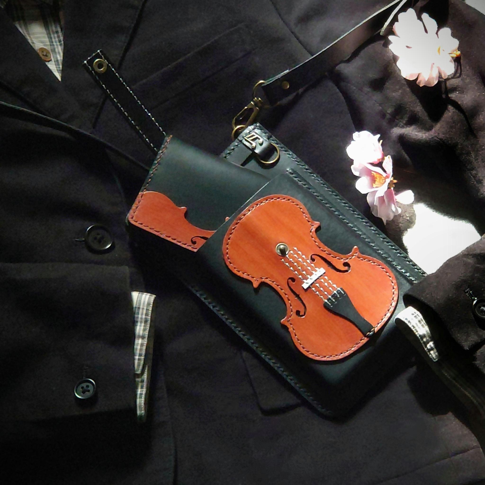 《限定》春の福袋【純銀糸弦のバイオリンスマホポシェット＆バイオリン名刺ケース】2点セット※袋ラッピング無料 | 6枚目