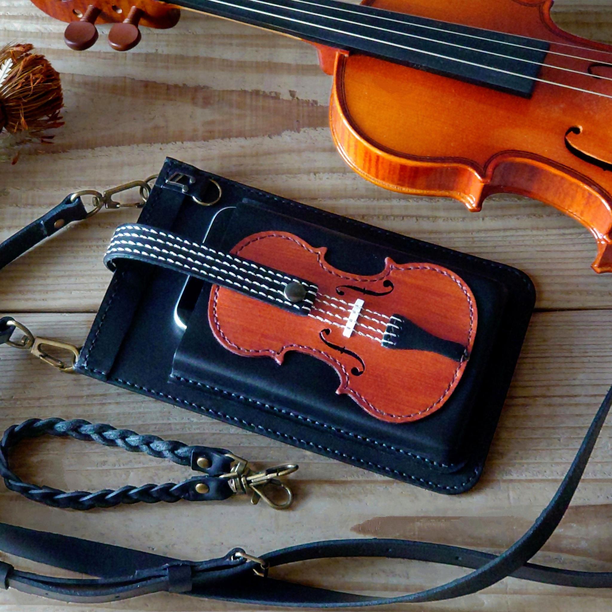 《限定》春の福袋【純銀糸弦のバイオリンスマホポシェット＆バイオリン名刺ケース】2点セット※袋ラッピング無料 | 9枚目